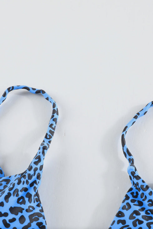 3Pcs Leopard Bikini & Sarong Swim Set